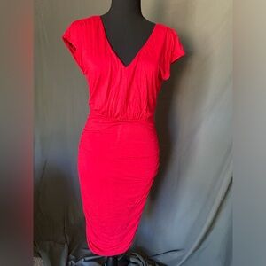 BAR III V neck rouched dress